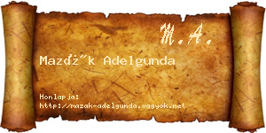 Mazák Adelgunda névjegykártya